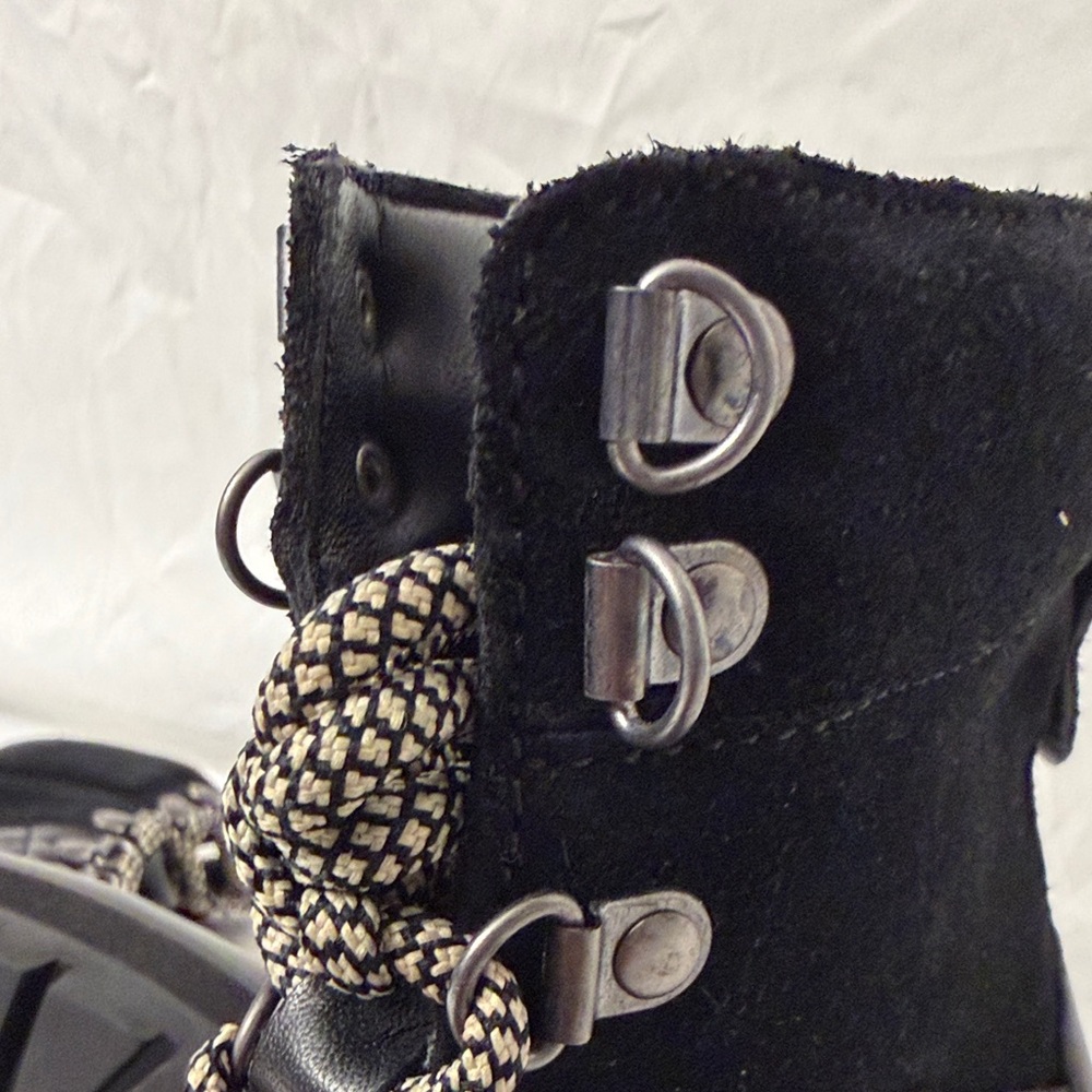 Black Quilted Combat Boots - Picture 11 of 12